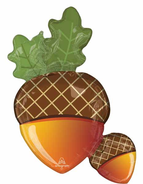 Welcome Fall Acorns 33-Inch Foil Balloon