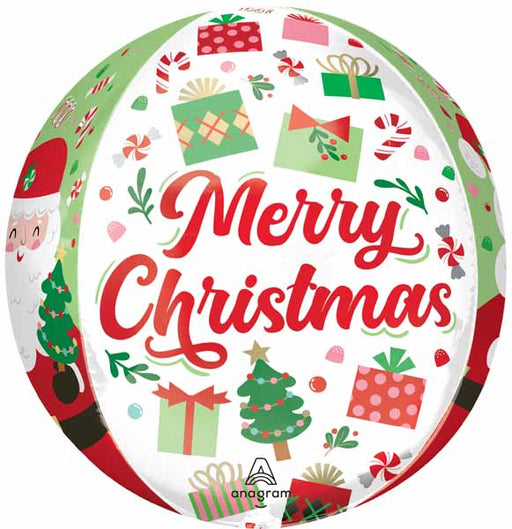 Merry Christmas Jolly Santa 16" Orbz Foil Balloon