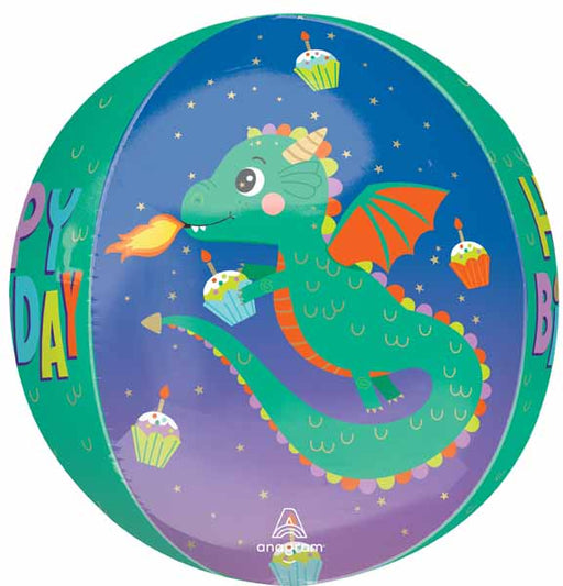 Cute Dragon Birthday 16" Orbz Foil Balloon