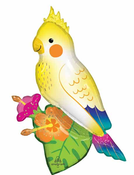 36-Inch Neon Tropical Bird Shaped Foil Balloon
