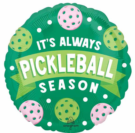 Pickleball Season 18-Inch Round Foil Balloon