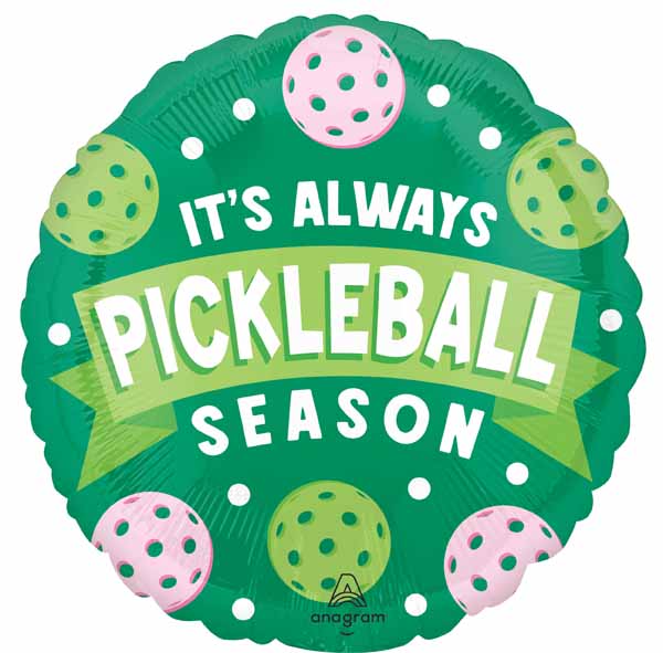 Pickleball Season 18-Inch Round Foil Balloon