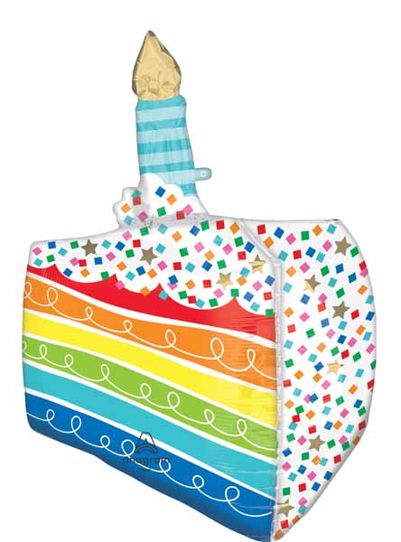 27" Rainbow Birthday Cake Foil Balloon
