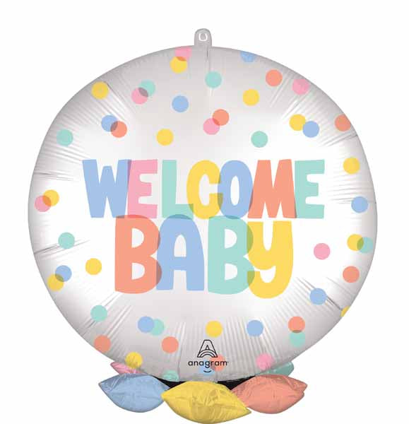 Modern Welcome Baby 19-Inch Frillz Foil Balloon