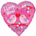 I Love You Birds 18" Heart Foil Balloon