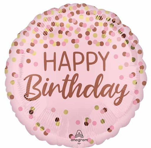 Pretty Pink Happy Birthday 18" Round Foil Balloon