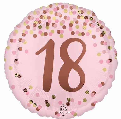 Pretty Pink 18th Birthday Round Foil Balloon, 18 Inch