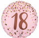 Pretty Pink 18th Birthday Round Foil Balloon, 18 Inch