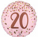 Pretty Pink 20th Birthday Round Foil Balloon, 18 Inch