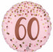 Pretty Pink 60th Birthday Round Foil Balloon, 18 Inch