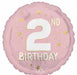 Little Miss 2 Round Foil Birthday Balloon, 18 Inch