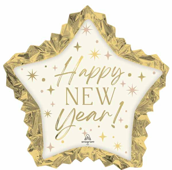 Golden Soiree Happy New Year 34-Inch Foil Balloon