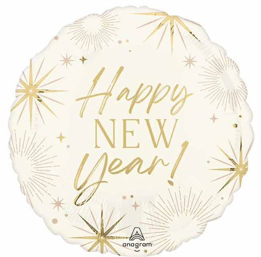 Golden Soiree Happy New Year 18" Round Foil Balloon