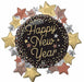 Luxe New Year Stars 30-Inch Shaped Foil Balloon