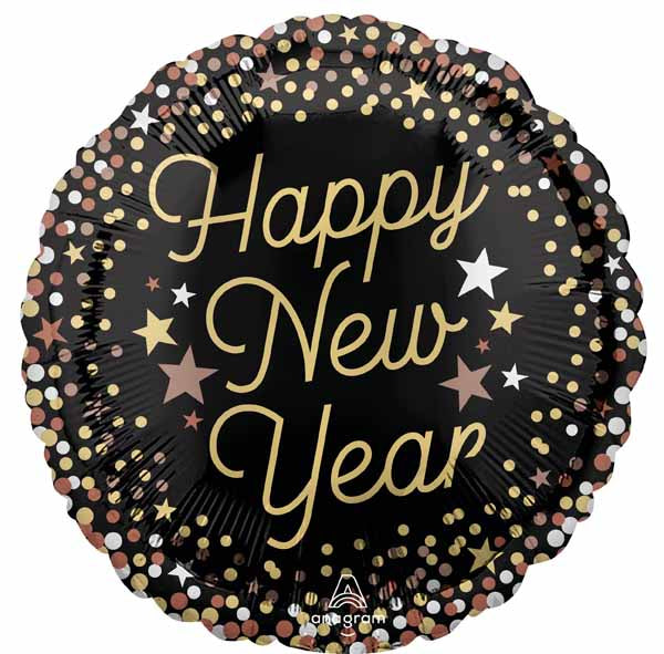 Luxe Happy New Year 18-Inch Round Foil Balloon