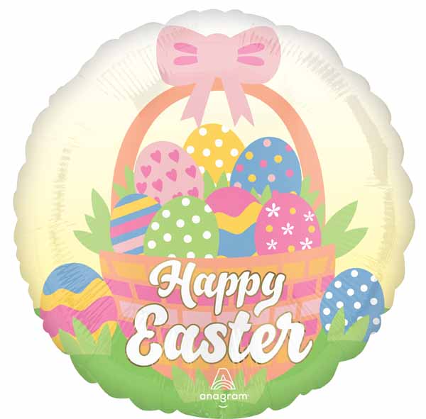 Easter Egg Basket 18-Inch Round Foil Balloon