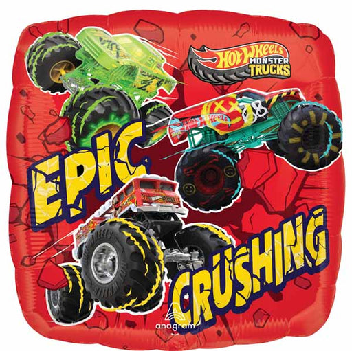 Hot Wheels Trucks 18-Inch Square Foil Balloon