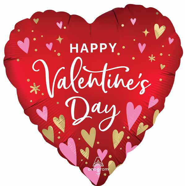 Heartfelt Elegance Happy Valentine's Day 18-Inch Heart Foil Balloon