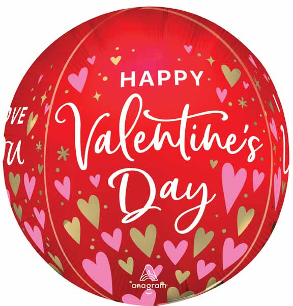 16" Satin Heartfelt Elegance Valentine's Day Orbz Foil Balloon
