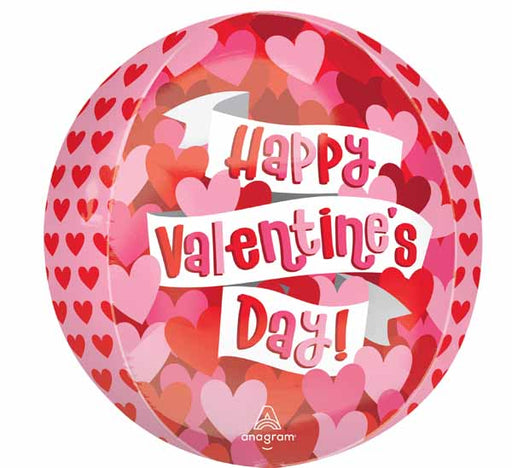 Playful Hearts 16-Inch Orbz Valentine's Day Foil Balloon