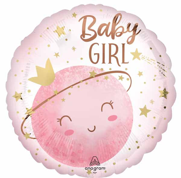 Little Moon Girl 18" Round Foil Balloon