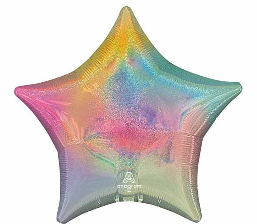 Pastel Stardust Ombré Holographic Star Foil Balloon, 19 Inch