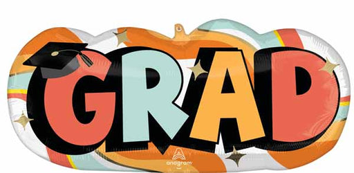 Groovy Grad 30-Inch Shaped Foil Balloon