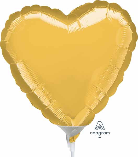 4-Inch Gold Heart Foil Balloon
