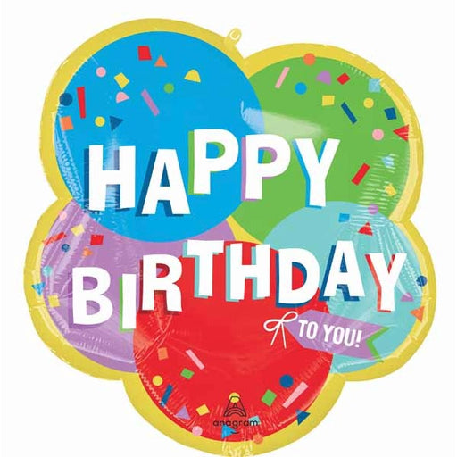 Sunny Balloons Happy Birthday 25" Shaped Foil Balloon