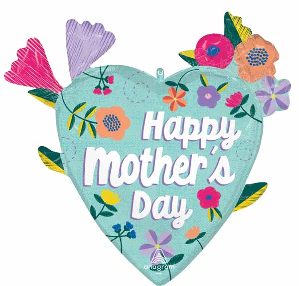 Threaded Love Mother's Day 28-Inch Shaped Foil Balloon