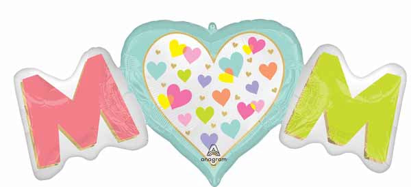 Playful Brights MOM Satin Foil Balloon, 40 Inch