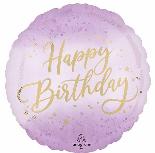 Lavender Luxe Happy Birthday 18" Round Foil Balloon