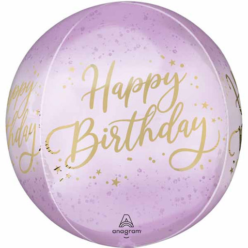 Lavender Luxe Happy Birthday 16" Orbz Foil Balloon