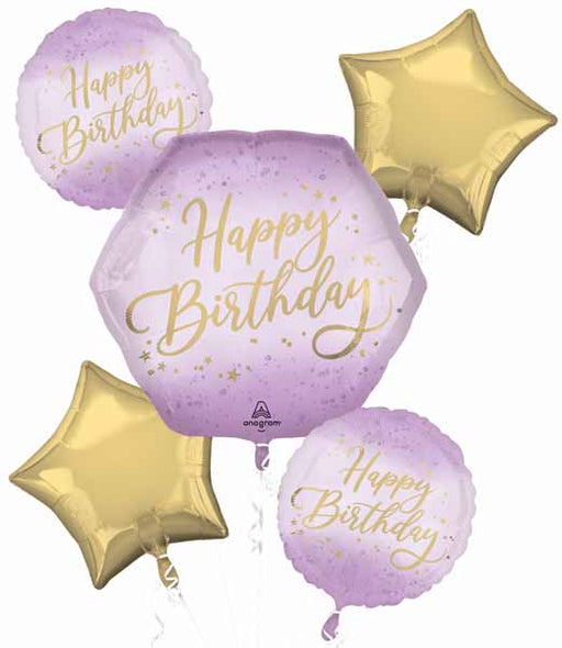 Lavender Luxe Happy Birthday Foil Balloon Bouquet
