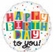Celebrate the Day Happy Birthday 18-Inch Round Foil Balloon