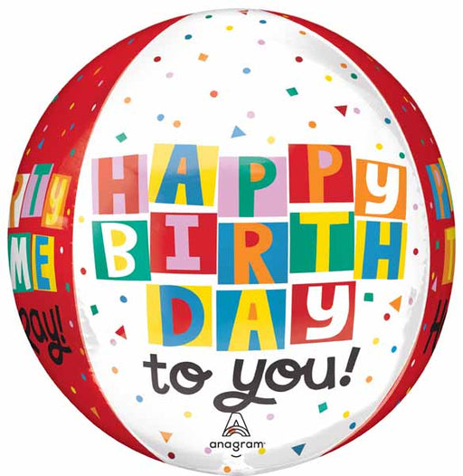 Celebrate the Day Happy Birthday Orbz Foil Balloon