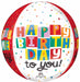 Celebrate the Day Happy Birthday Orbz Foil Balloon