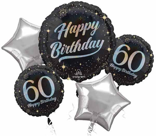 Sparkling 60th Birthday Foil Balloon Bouquet