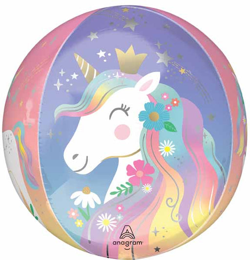 Whimsical Unicorn XL Orbz Foil Balloon, 16 Inch