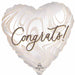 Marble Congrats Heart Foil Balloon, 28 Inch