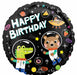 Cosmic Friends Happy Birthday 18-Inch Round Foil Balloon