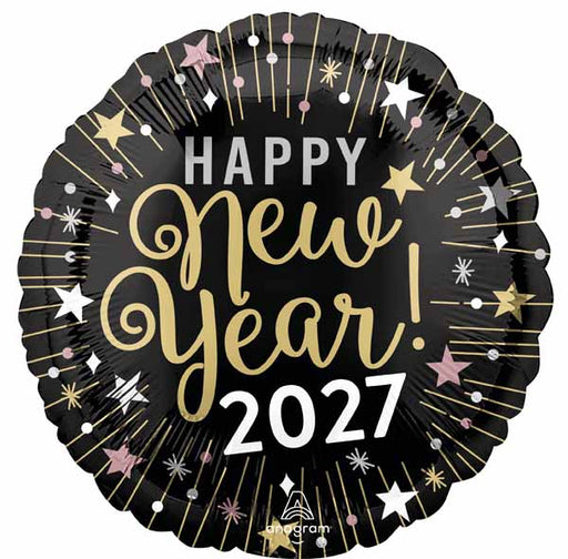 Happy New Year 2027 Round Foil Balloon, 18 Inch