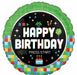 8-Bit Happy Birthday 18-Inch Round Foil Balloon