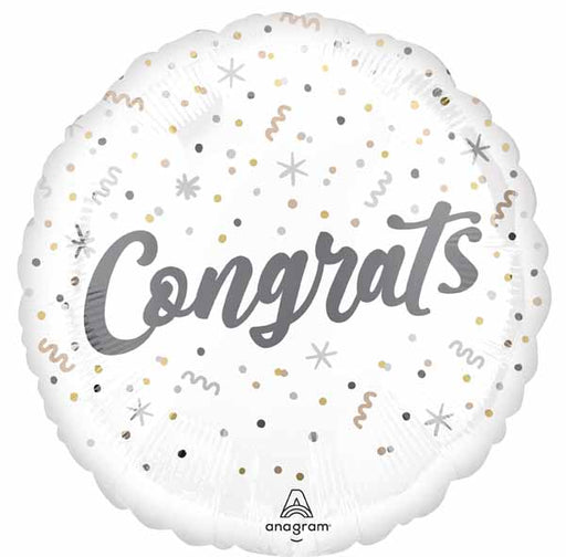 Elegant Congrats 18-Inch Round Foil Balloon