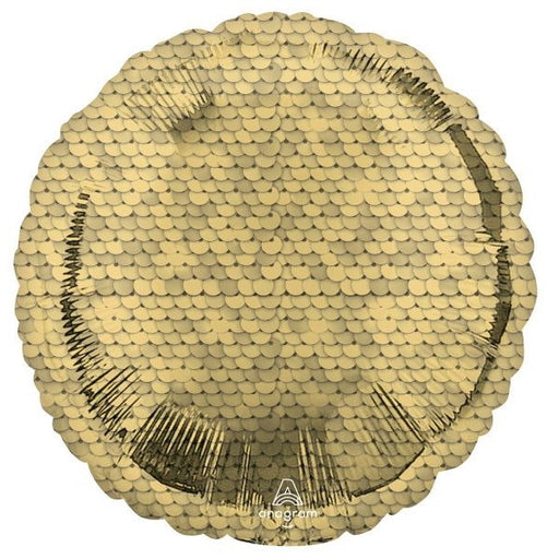 Glitter Gold Sequins 18-Inch Round Foil Balloon
