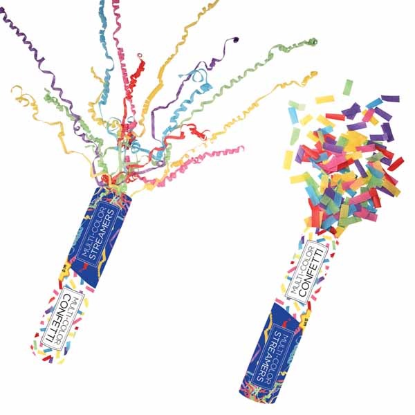 CONFETTI & STREAMER TUBES 9.75" 5/PKG