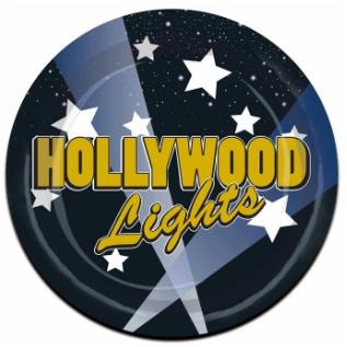 Hollywood Lights 7-Inch Party Plates, 8-Pack