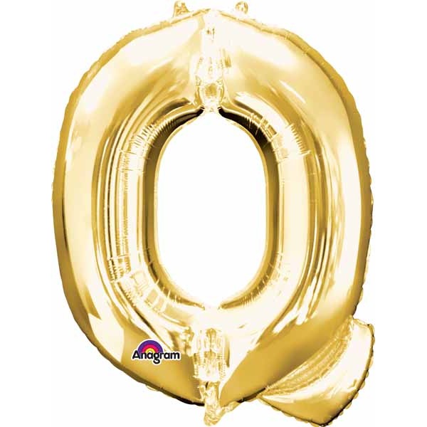 Gold Letter Q Foil Balloon, 32 Inch