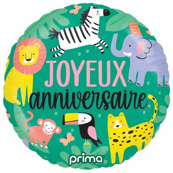 Jungle Anniversaire 18 Inch Foil Balloon