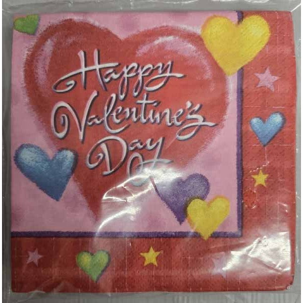 Playful Hearts Beverage Napkins, 16 Count